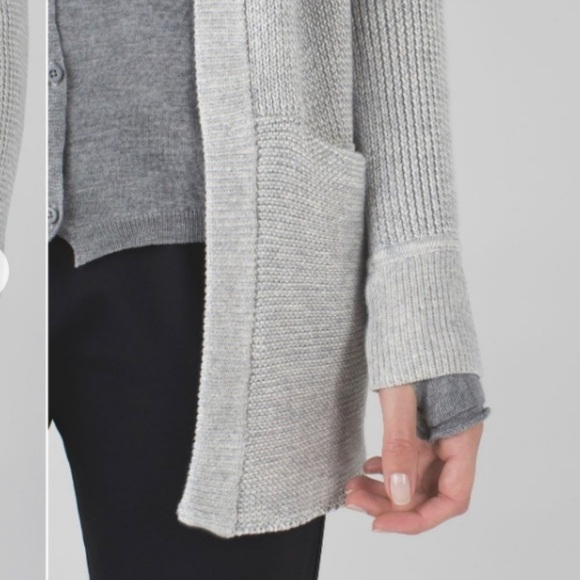 Lululemon Vestigan Heathered Grey Heathered Angel Wing Cashmere Blend Cardigan 8 - Picture 3 of 8